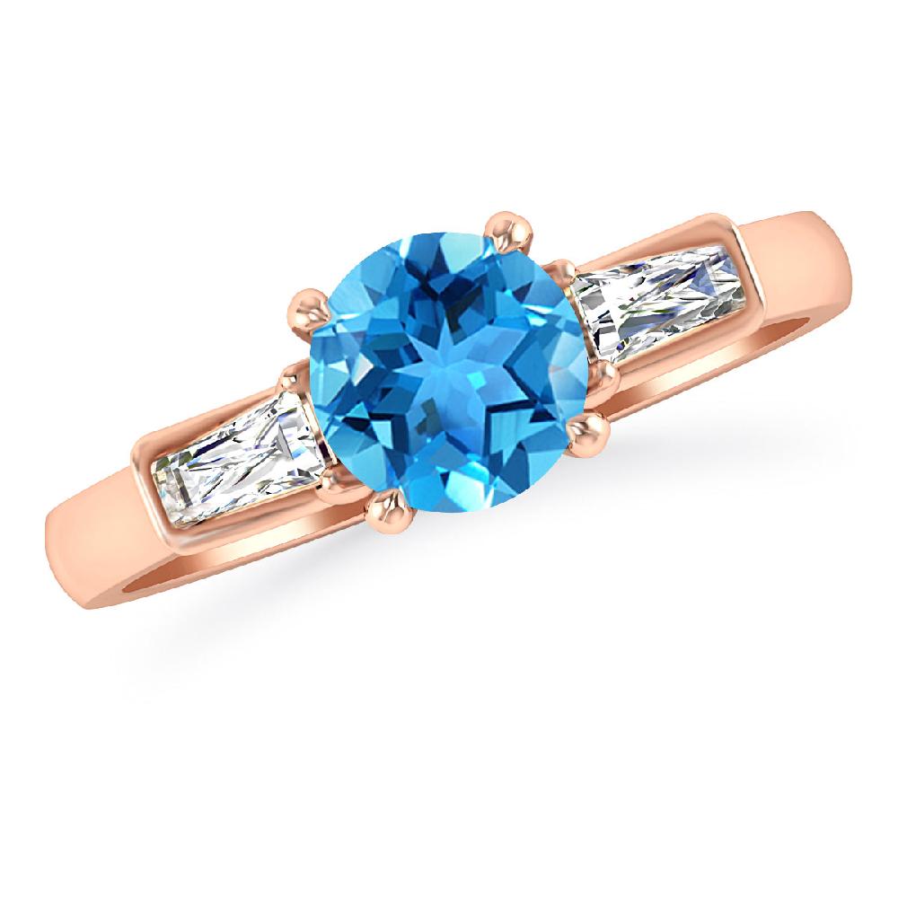 Rose Gold - Blue Topaz