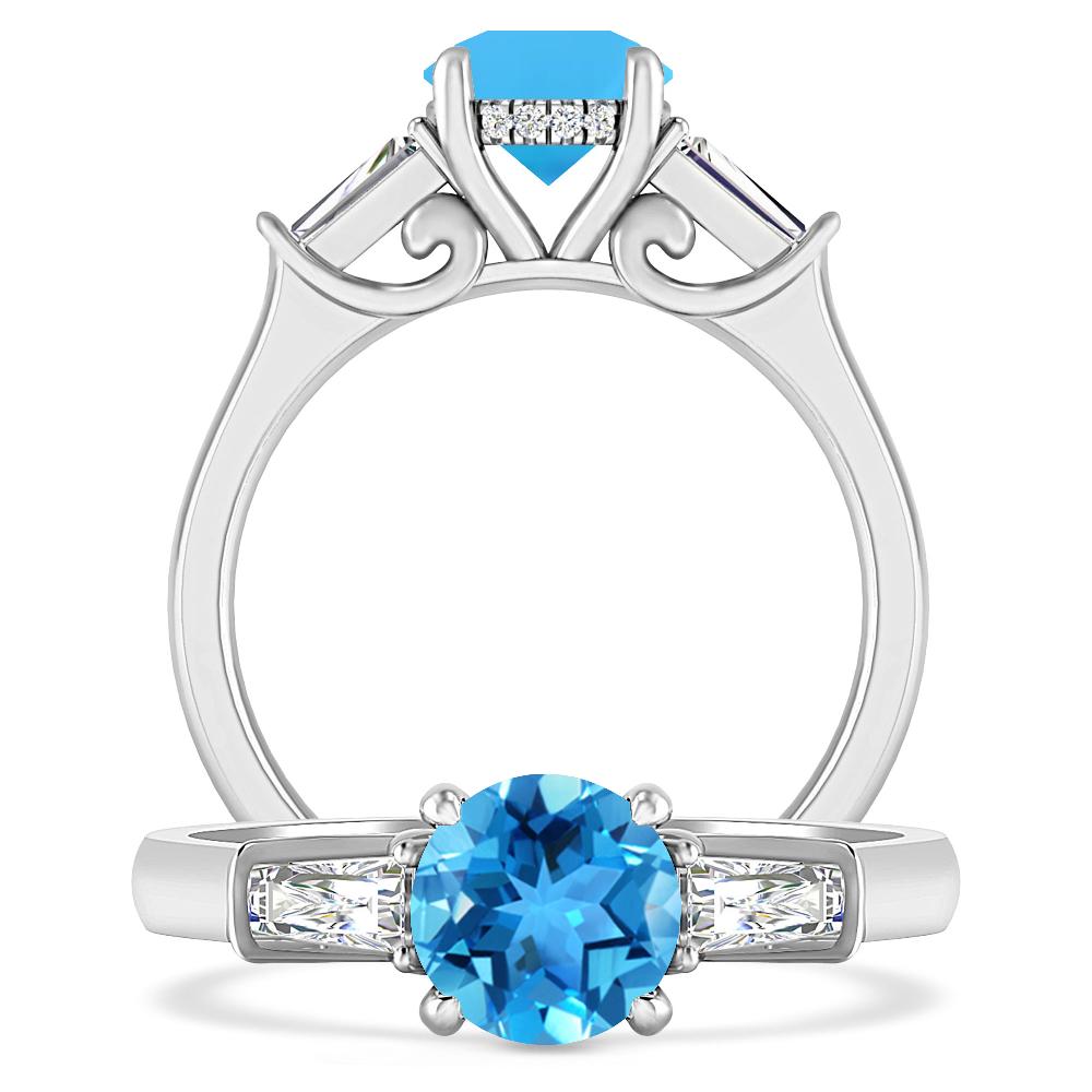 White Gold - Blue Topaz