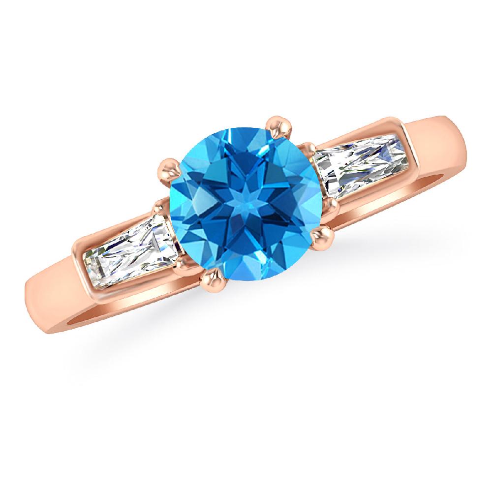 Rose Gold - Blue Topaz