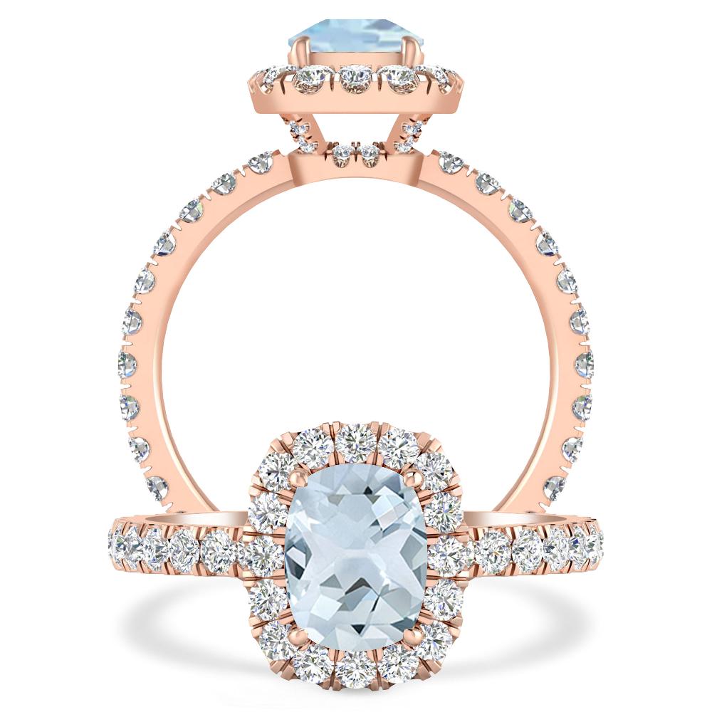 Rose Gold - Aquamarine