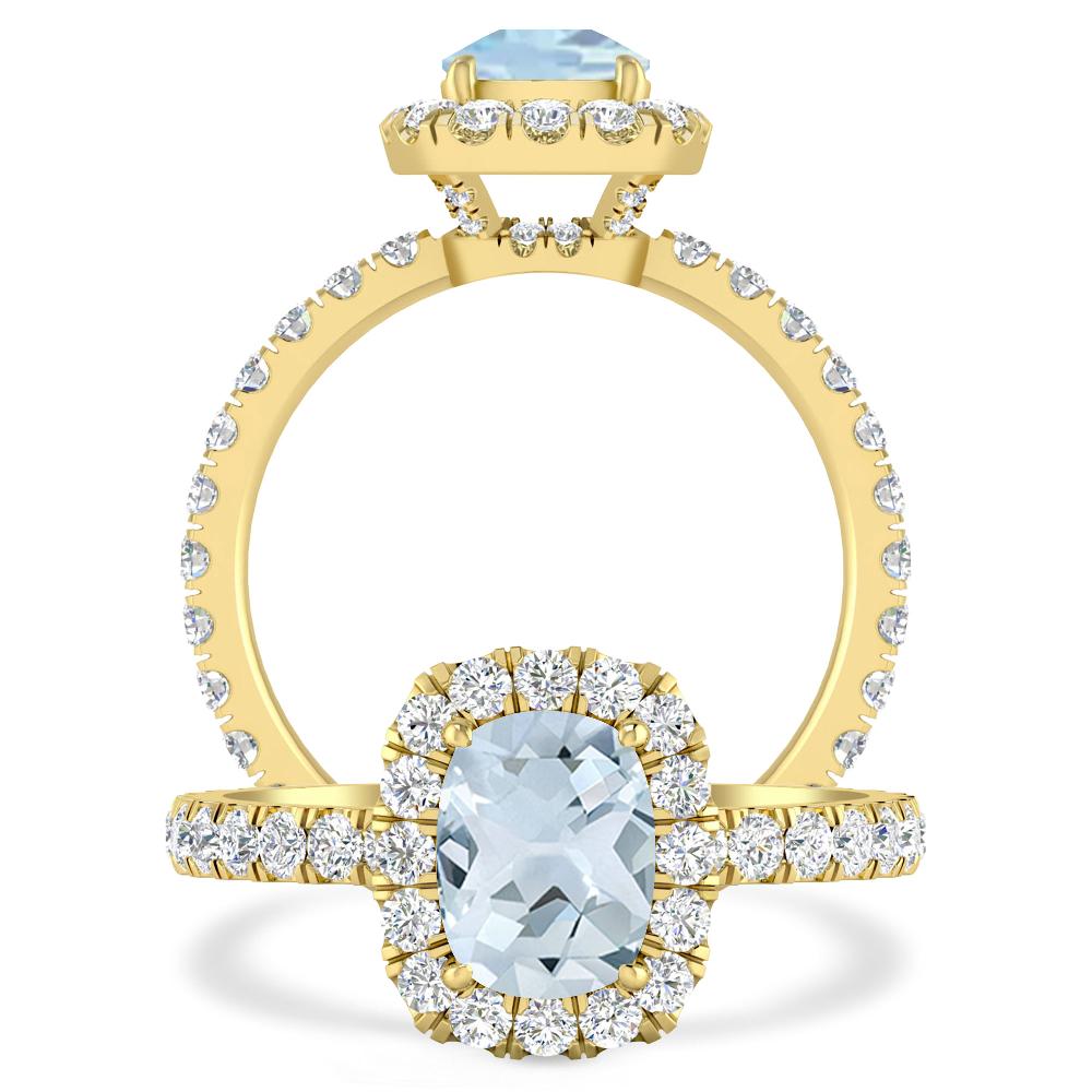 Yellow Gold - Aquamarine