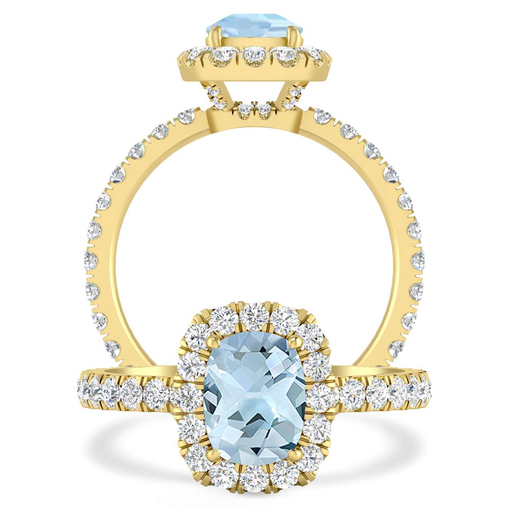 Yellow Gold - Aquamarine