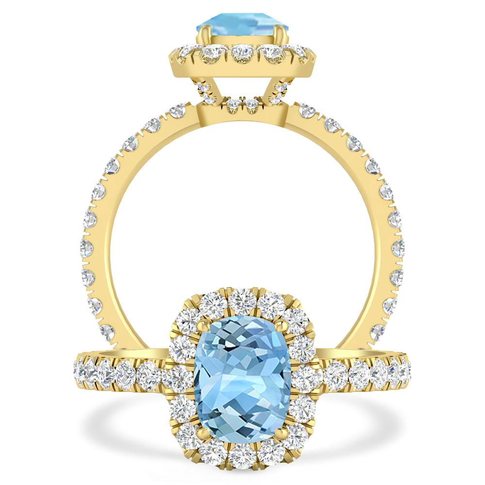 Yellow Gold - Aquamarine