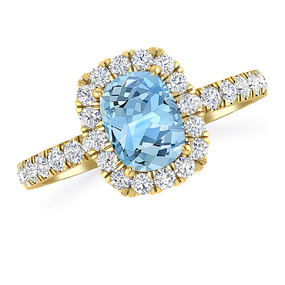 Yellow Gold - Aquamarine