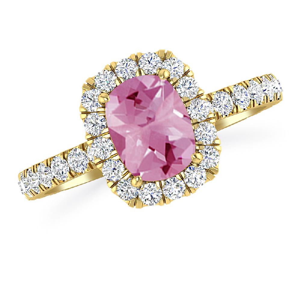 Yellow Gold - Pink Tourmaline