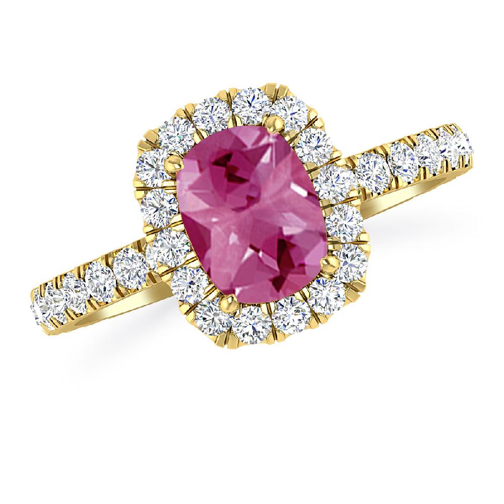 Yellow Gold - Pink Tourmaline