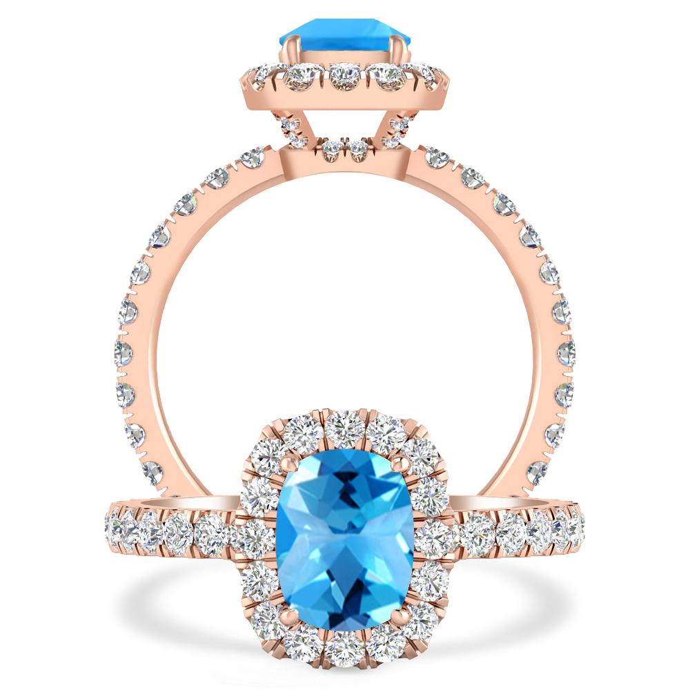 Rose Gold - Blue Topaz