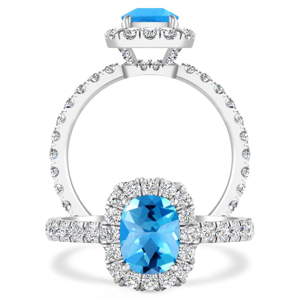 White Gold - Blue Topaz