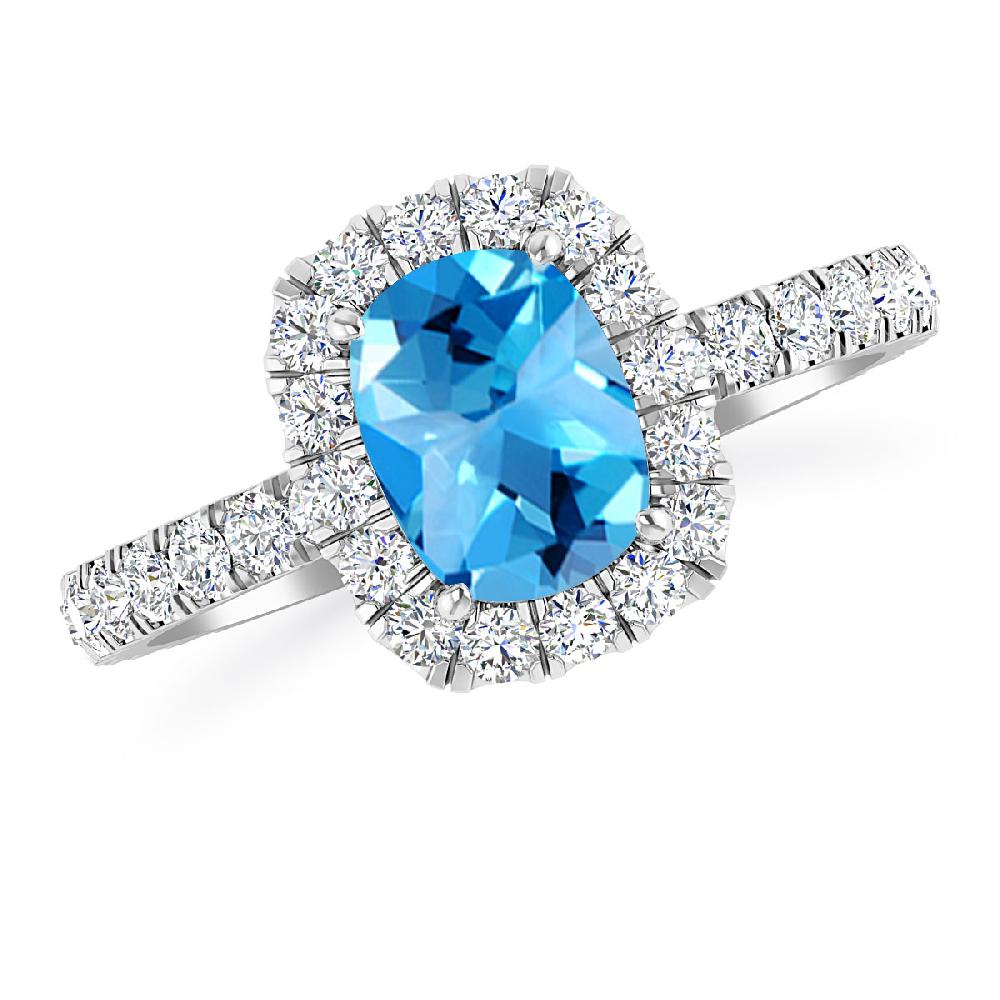 White Gold - Blue Topaz