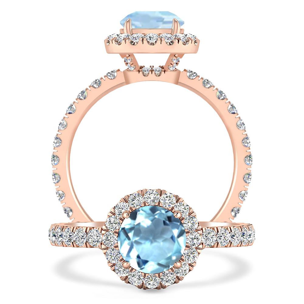 Rose Gold - Aquamarine