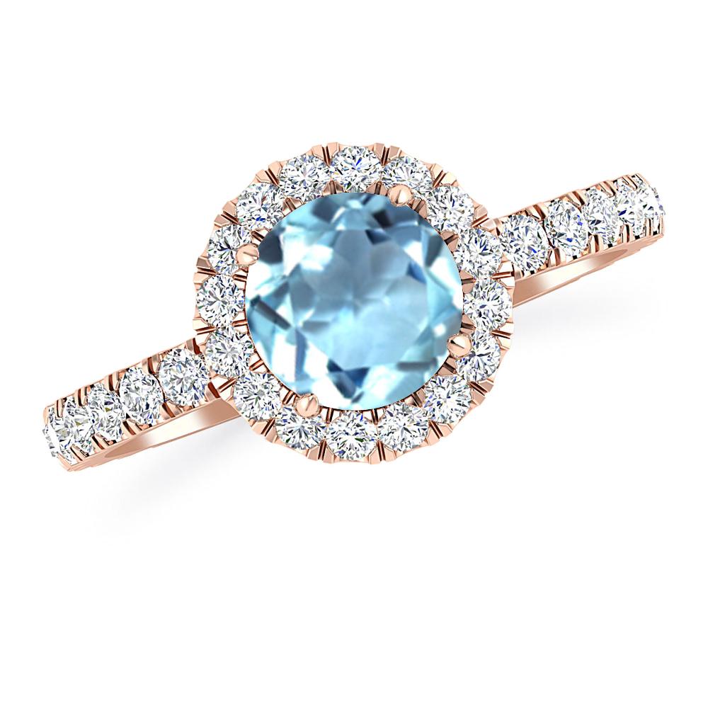 Rose Gold - Aquamarine