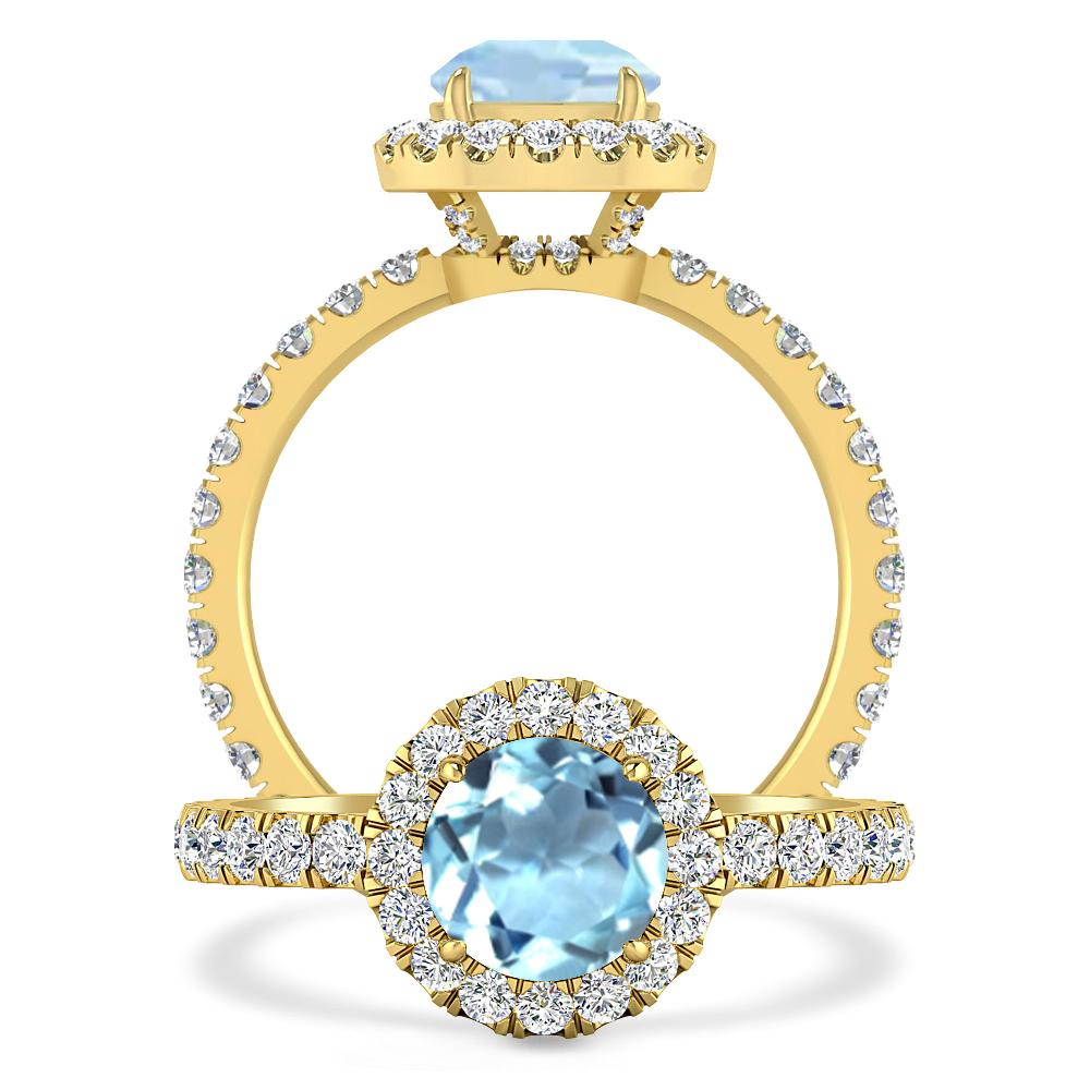 Yellow Gold - Aquamarine