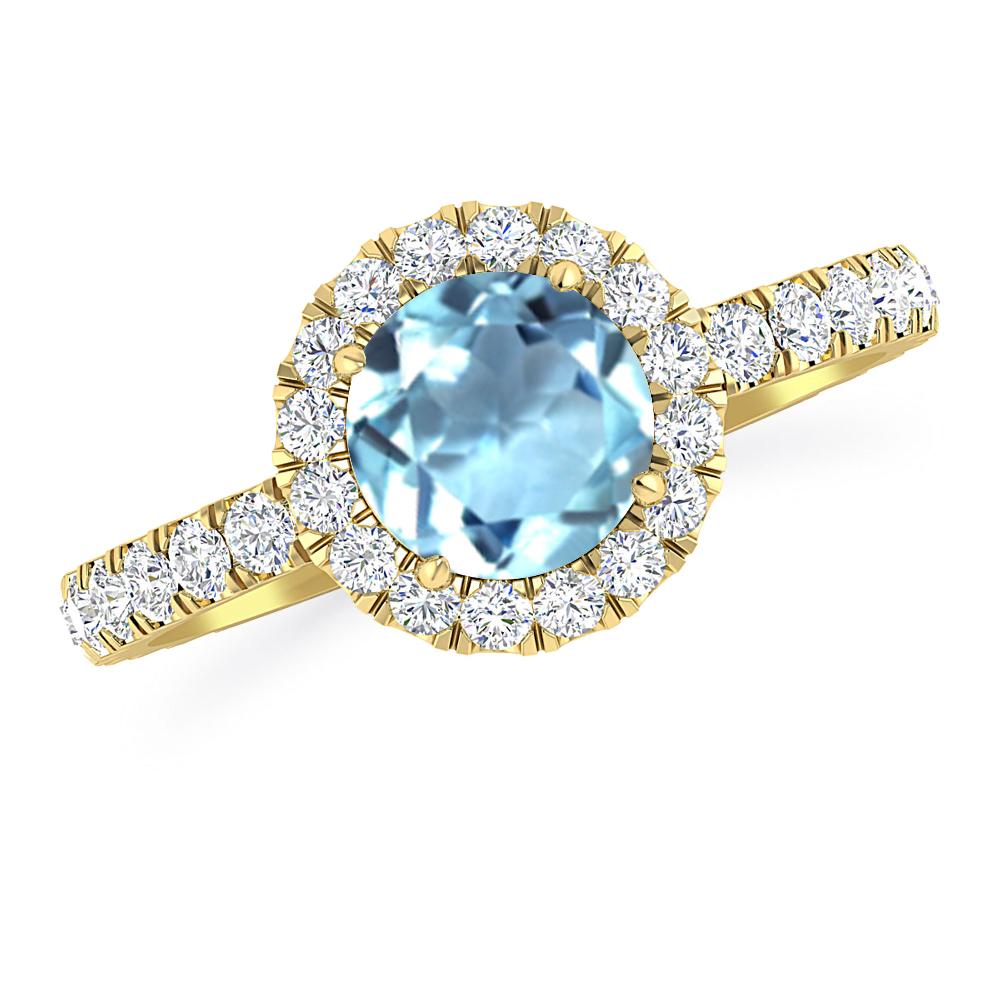 Yellow Gold - Aquamarine