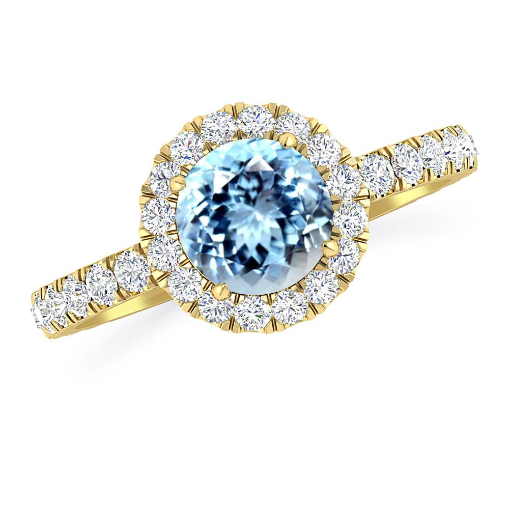 Yellow Gold - Aquamarine