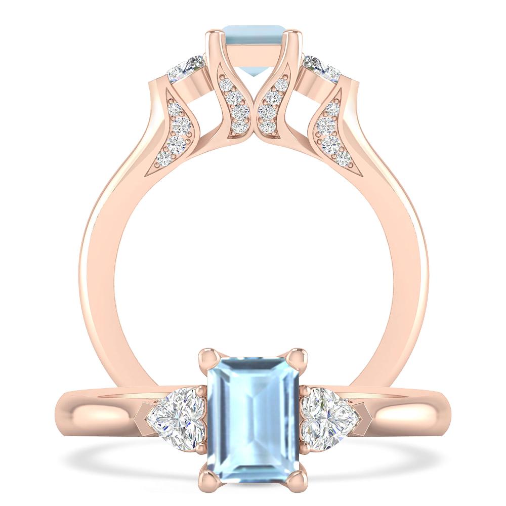 Rose Gold - Aquamarine