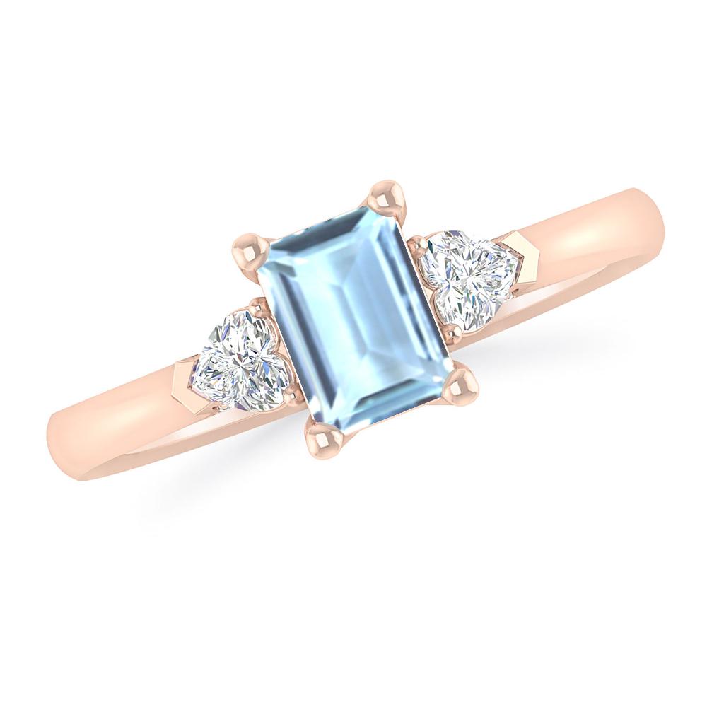 Rose Gold - Aquamarine