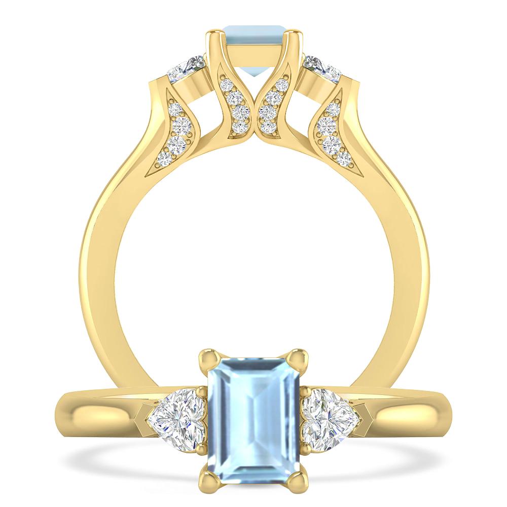 Yellow Gold - Aquamarine