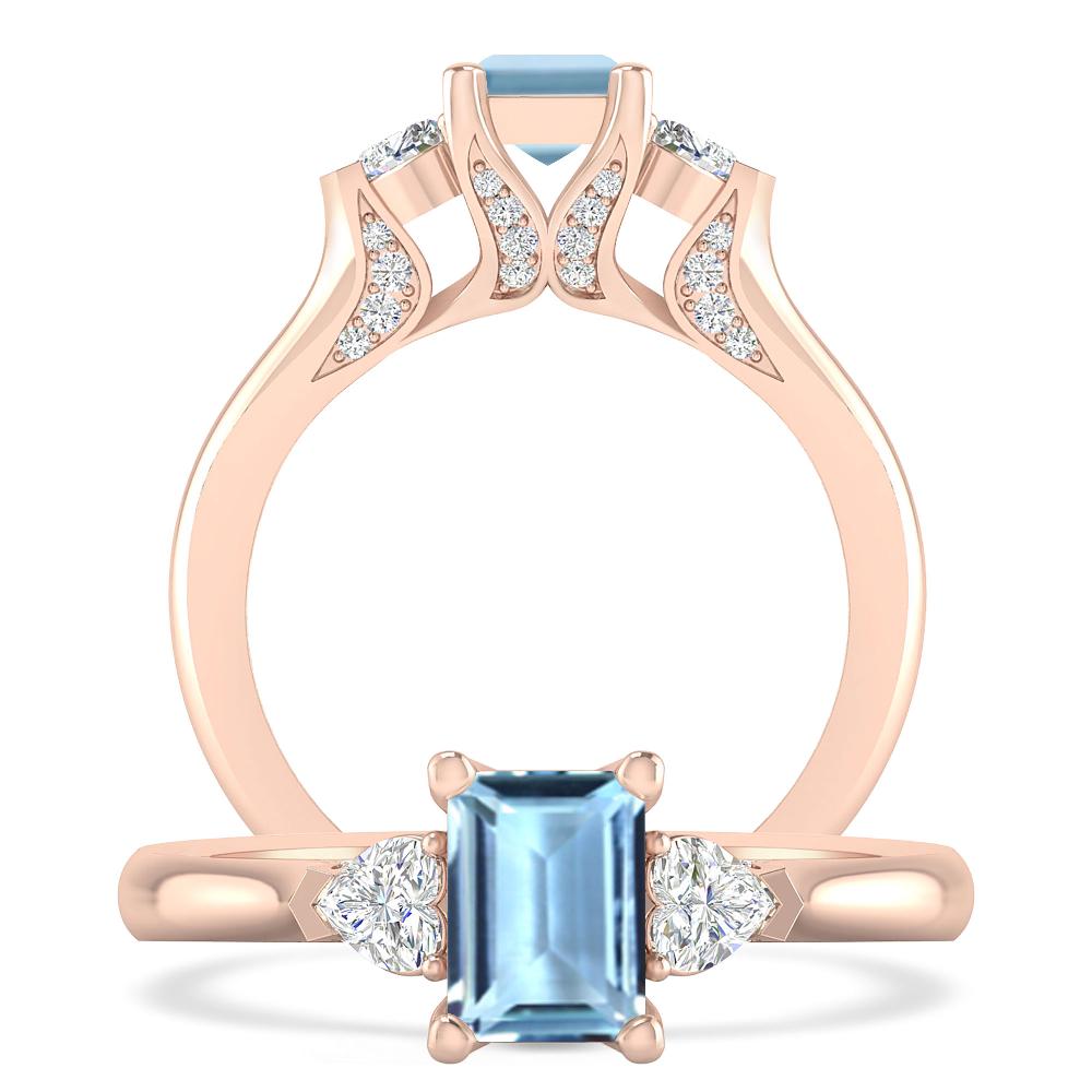 Rose Gold - Aquamarine