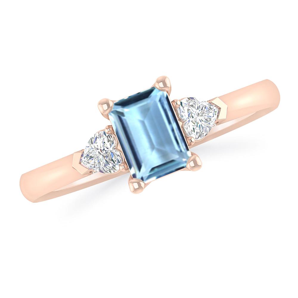 Rose Gold - Aquamarine