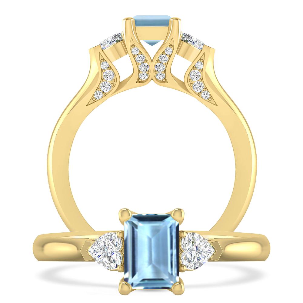 Yellow Gold - Aquamarine