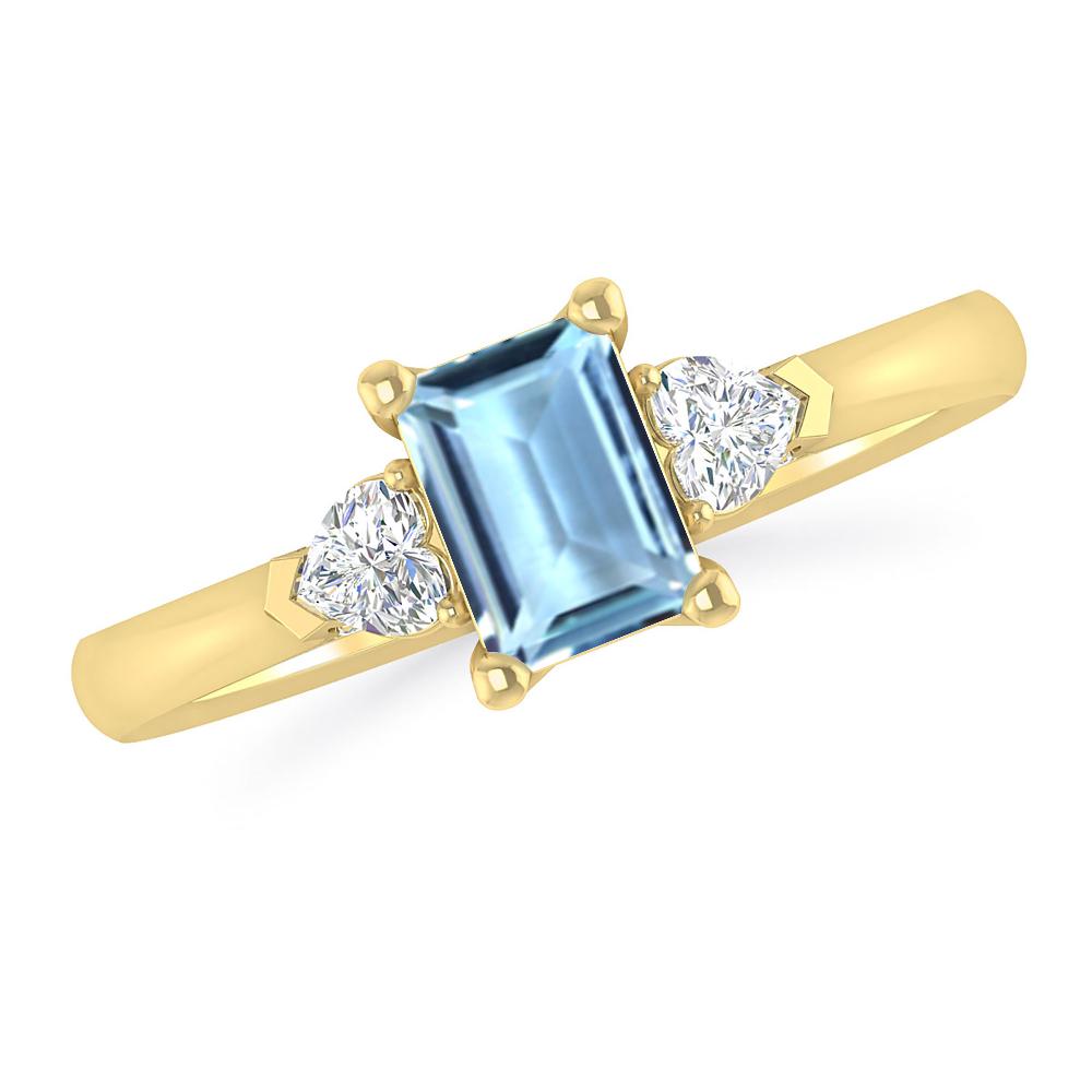 Yellow Gold - Aquamarine