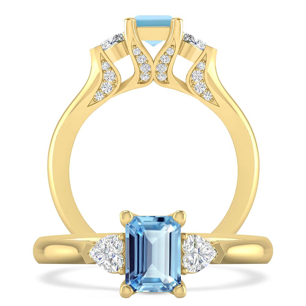 Yellow Gold - Aquamarine