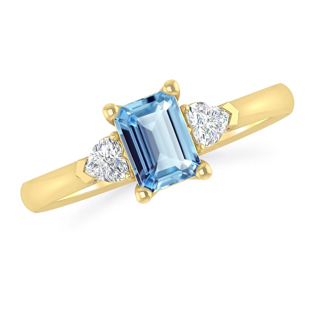 Yellow Gold - Aquamarine