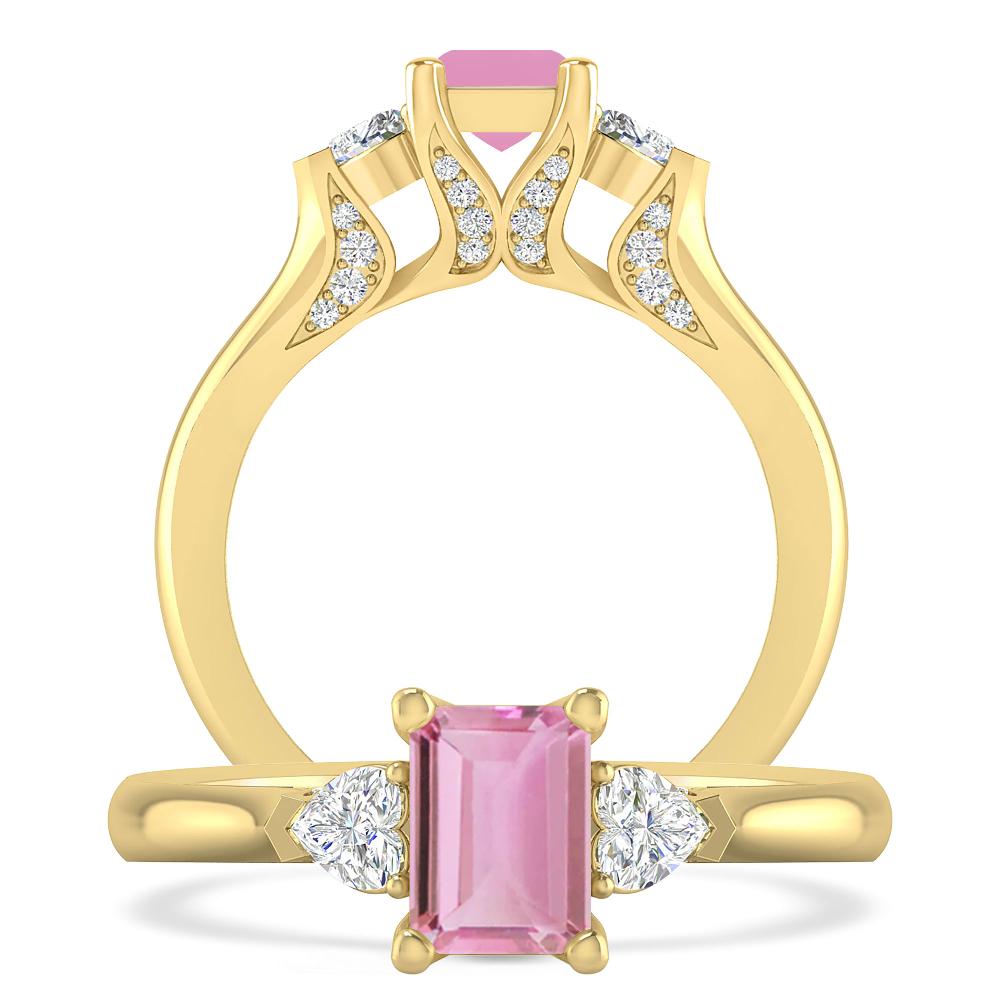 Yellow Gold - Pink Tourmaline