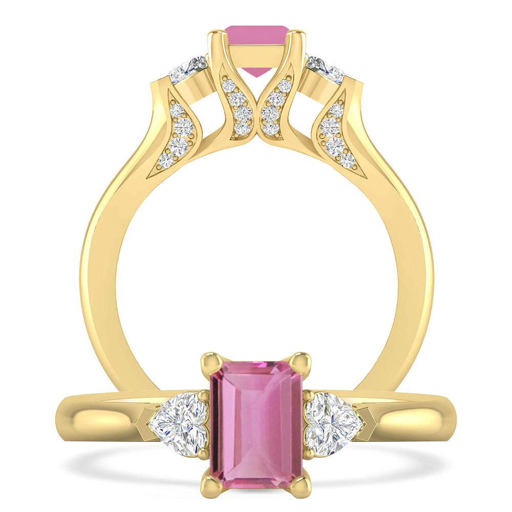 Yellow Gold - Pink Tourmaline