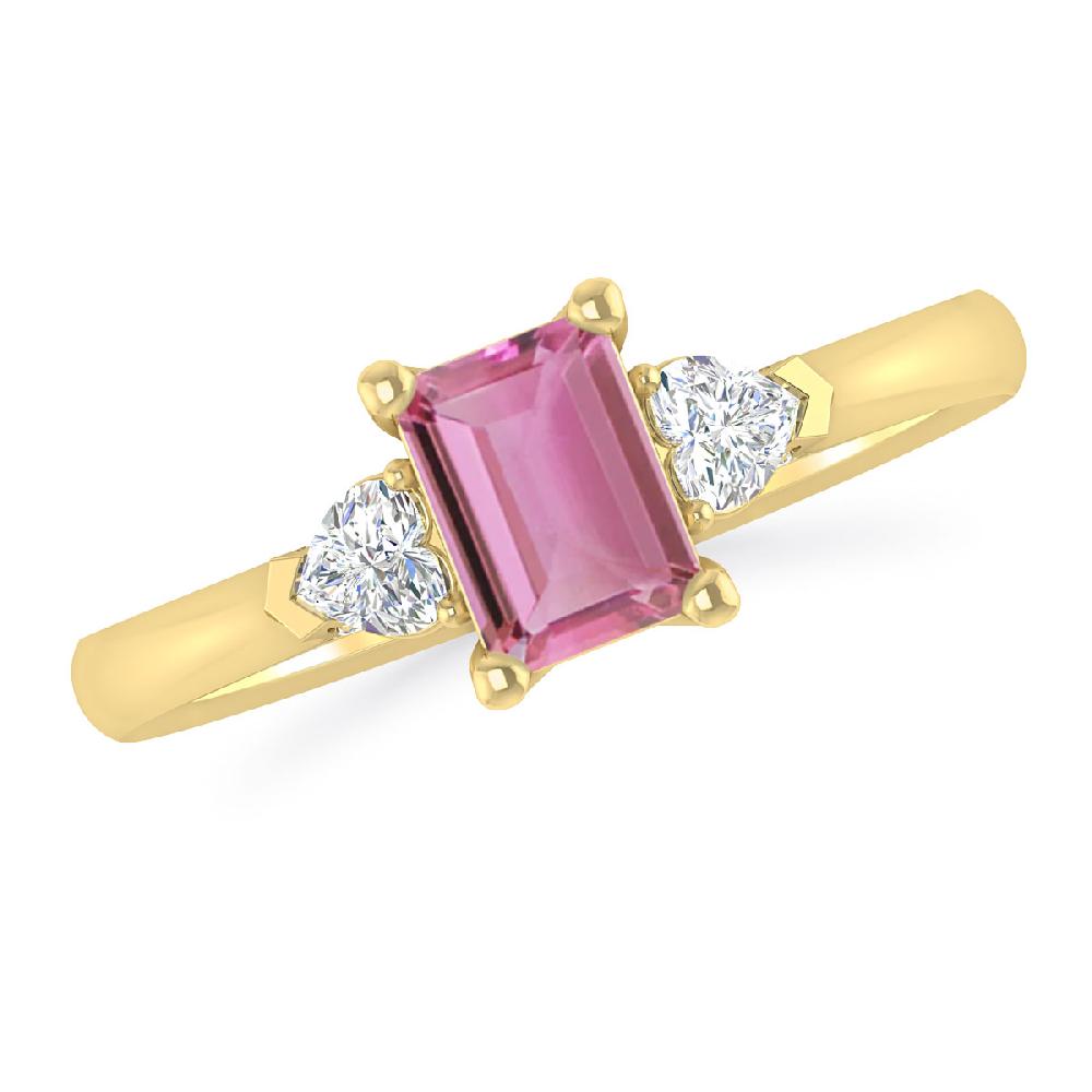 Yellow Gold - Pink Tourmaline