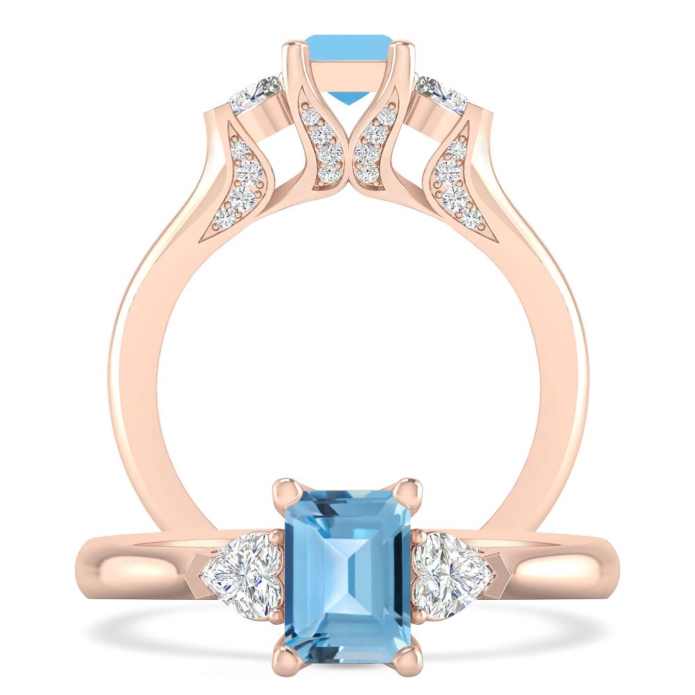 Rose Gold - Blue Topaz