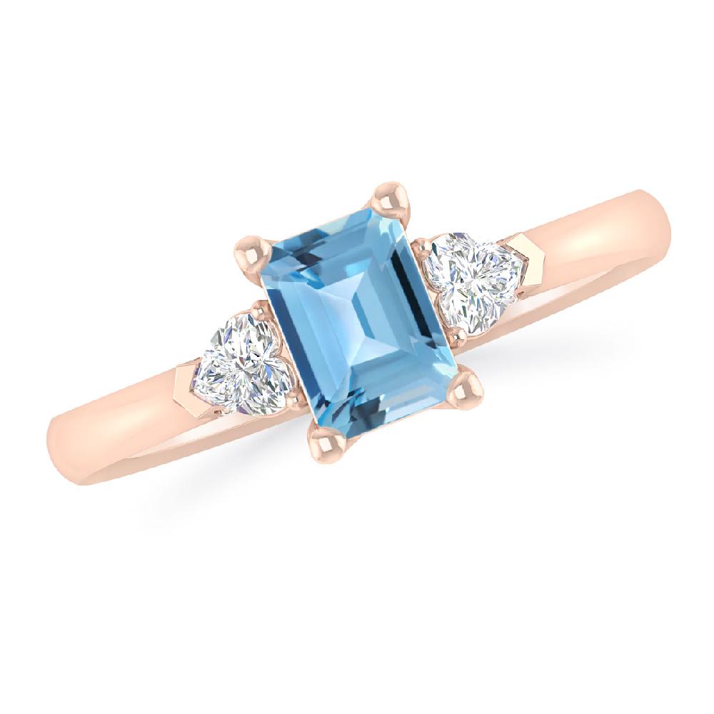 Rose Gold - Blue Topaz