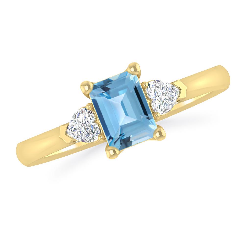 Yellow Gold - Blue Topaz