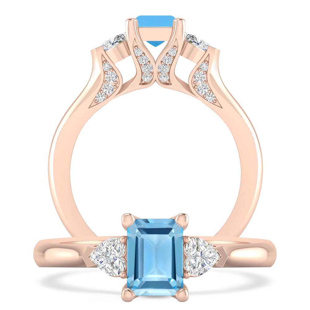 Rose Gold - Blue Topaz