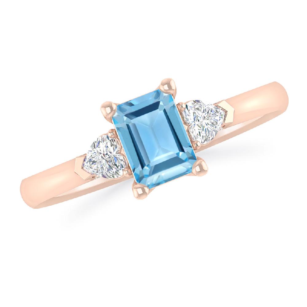 Rose Gold - Blue Topaz