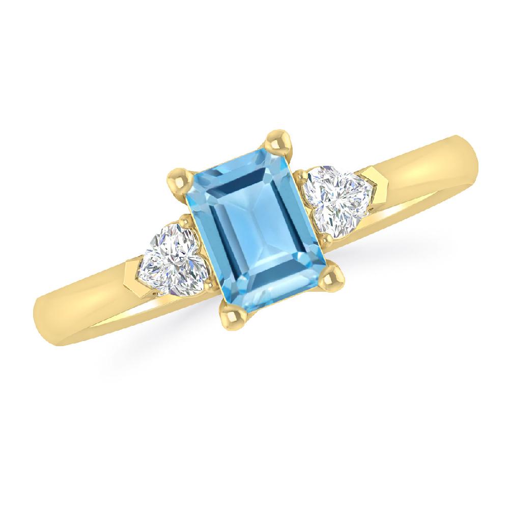 Yellow Gold - Blue Topaz