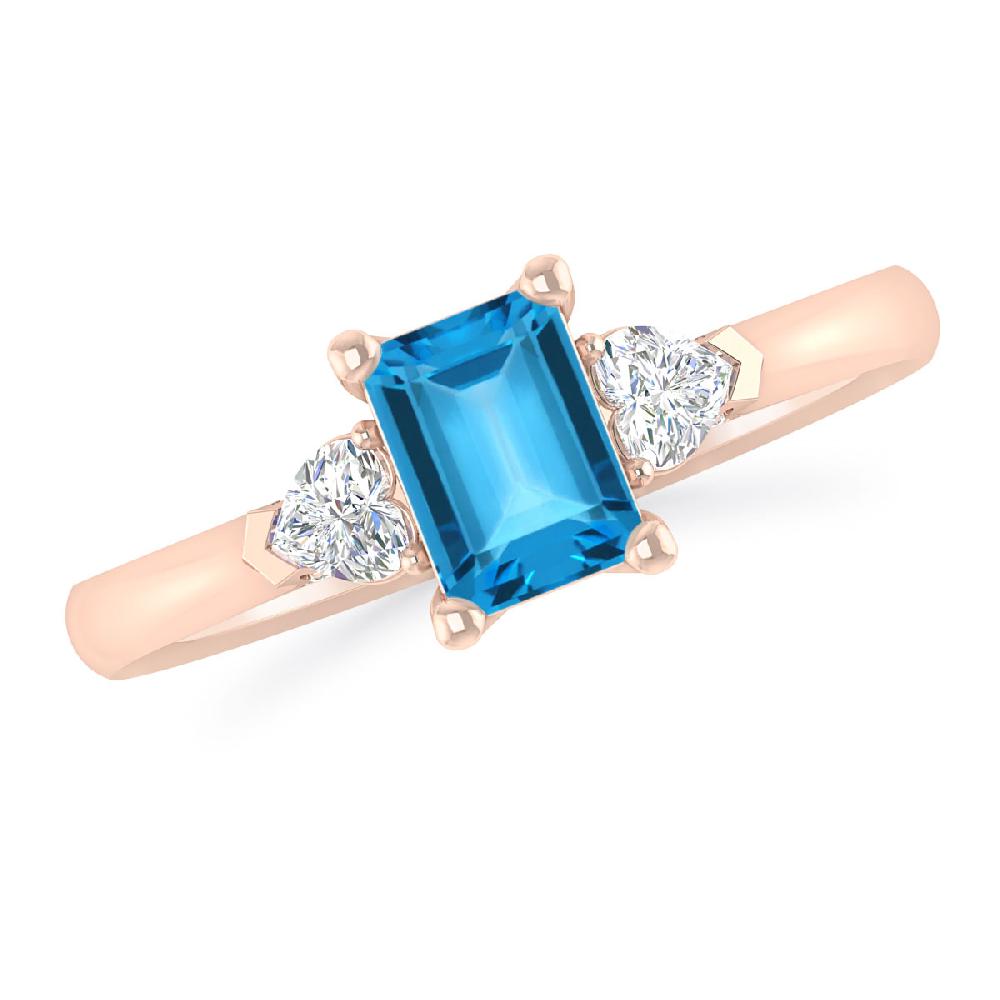 Rose Gold - Blue Topaz