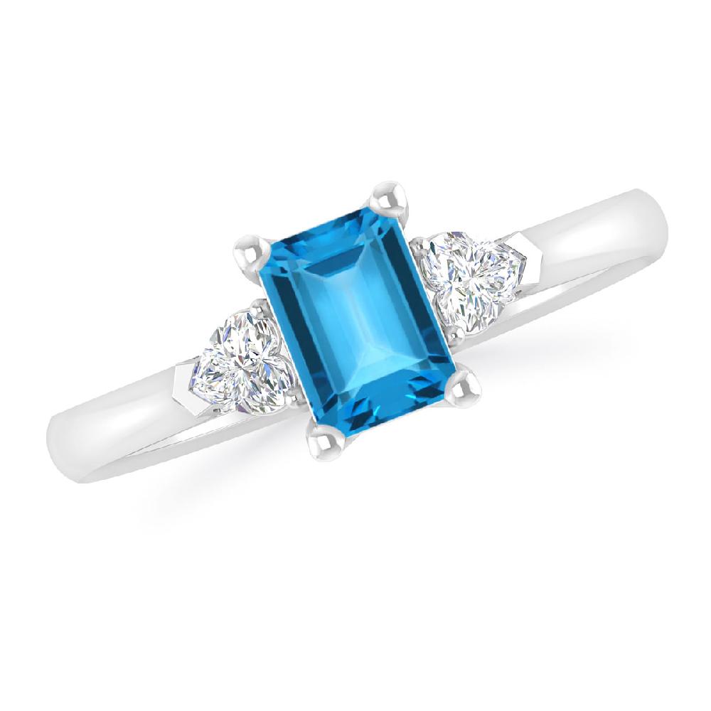 White Gold - Blue Topaz