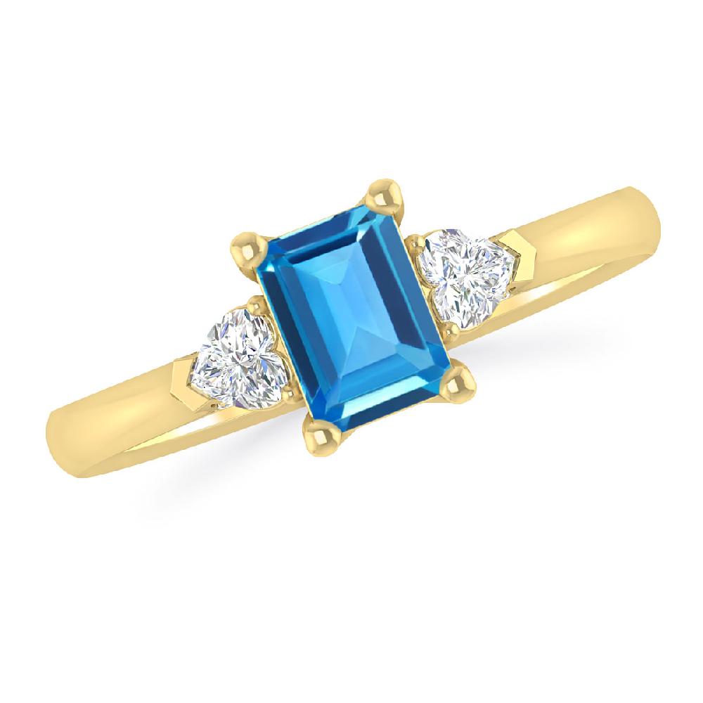 Yellow Gold - Blue Topaz