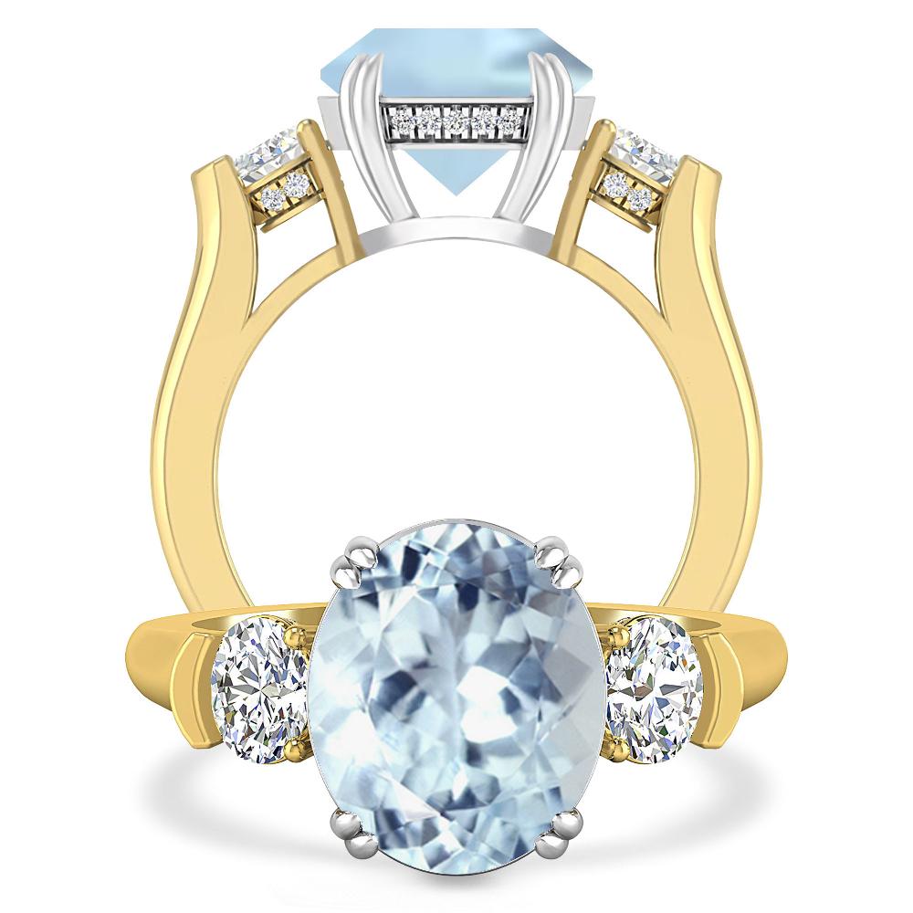 Yellow Gold - Aquamarine