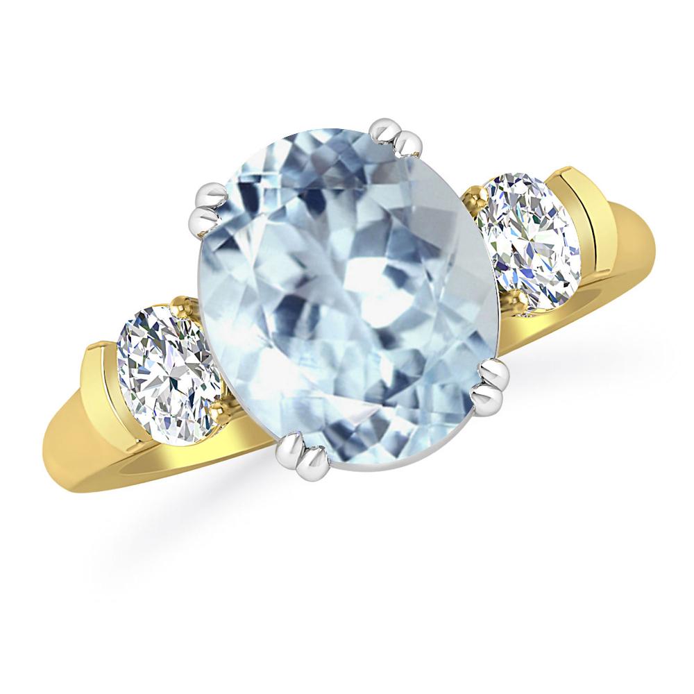 Yellow Gold - Aquamarine