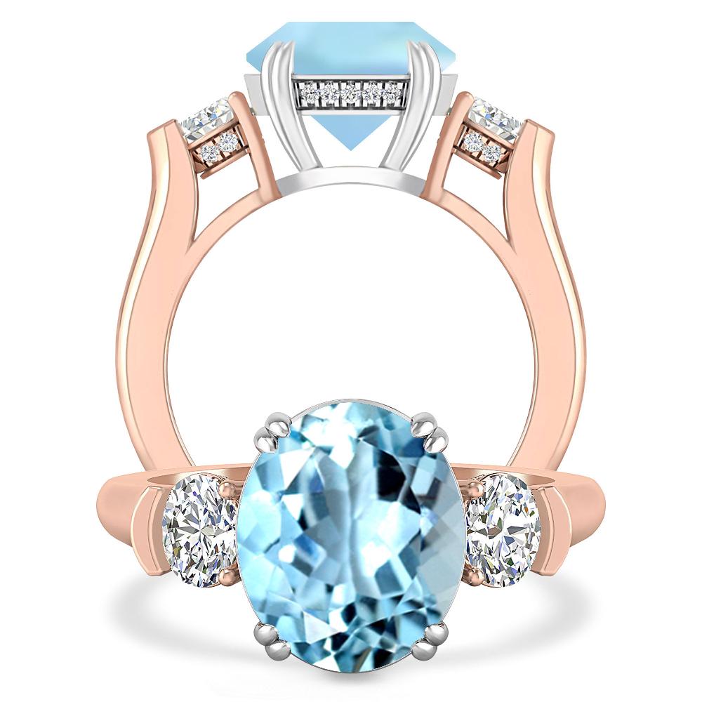 Rose Gold - Aquamarine