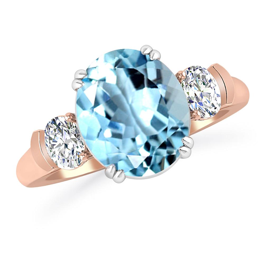 Rose Gold - Aquamarine
