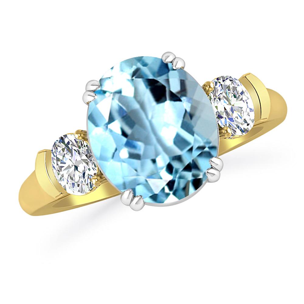 Yellow Gold - Aquamarine