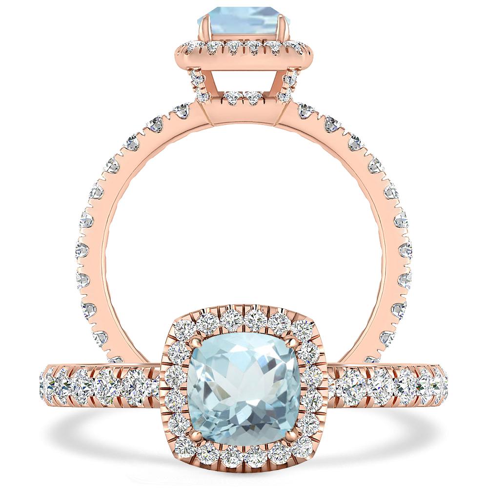 Rose Gold - Aquamarine