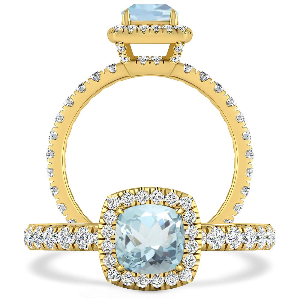 Yellow Gold - Aquamarine