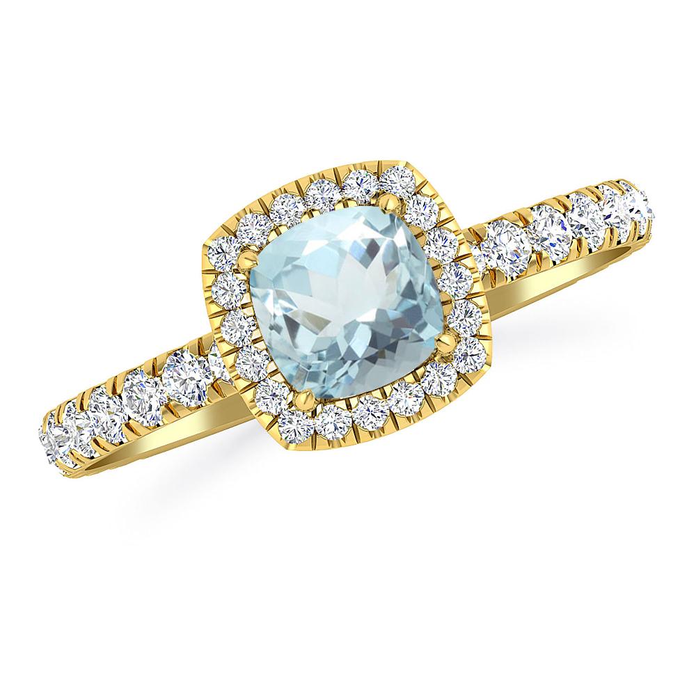 Yellow Gold - Aquamarine