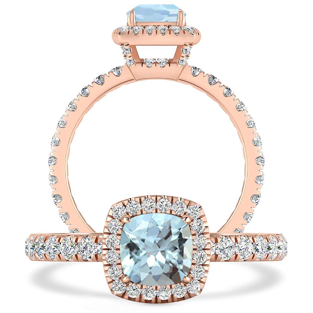 Rose Gold - Aquamarine