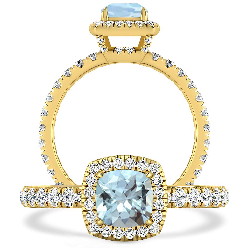 Yellow Gold - Aquamarine