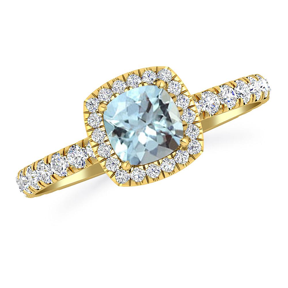 Yellow Gold - Aquamarine